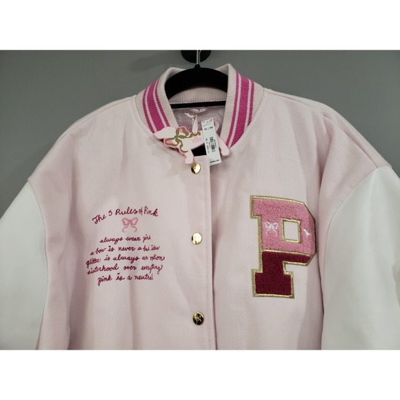 NEW SIZE XL Victoria Secret PINK Love Shack Fancy Varsity Jacket Limited Edition - Picture 7 of 9